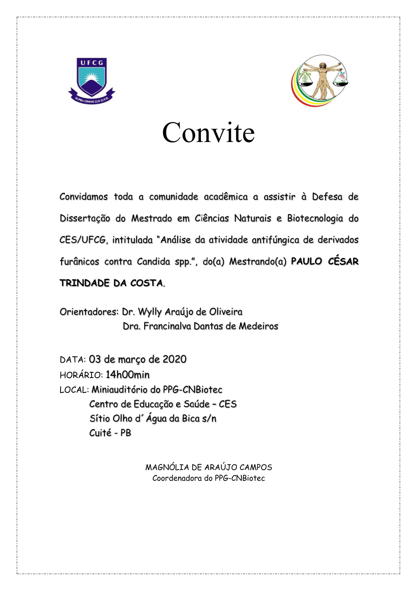 Convite Publico Paulo Cesar da Costa
